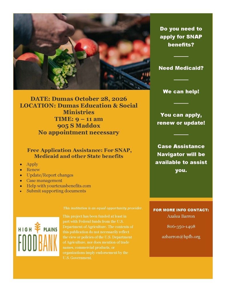 high plain food bank assistant flyer for october 28th