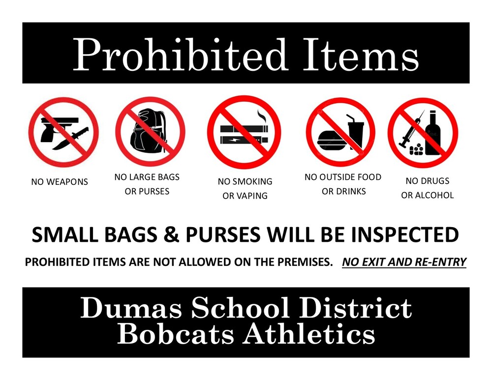Athletic Events Prohibited Items
