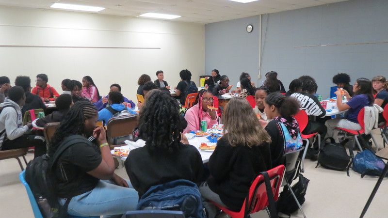 Students enjoying their meal