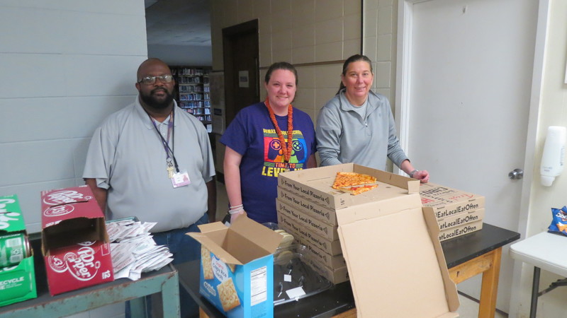 Mr. Miles, Mrs. Kuhn, Coach Cherry