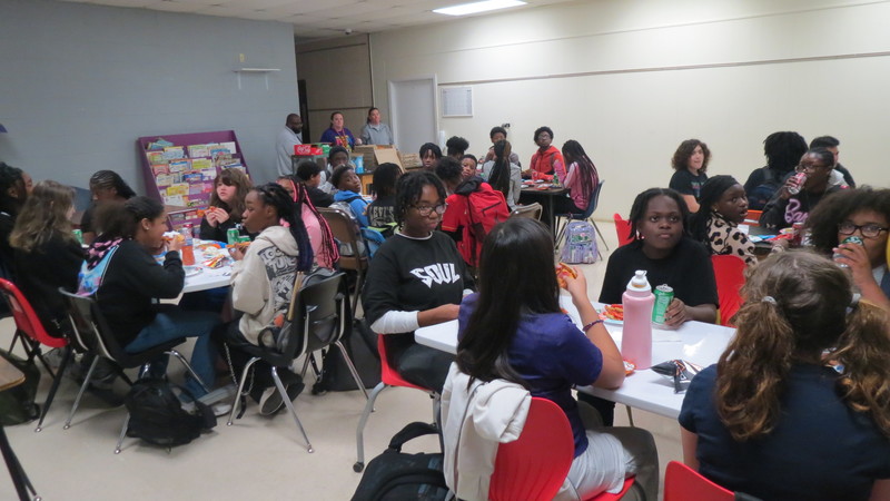Students enjoying their meal