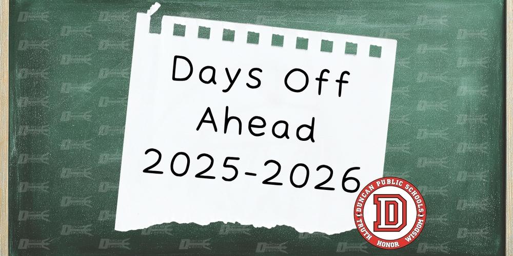 days off ahead on chalkboard with logo