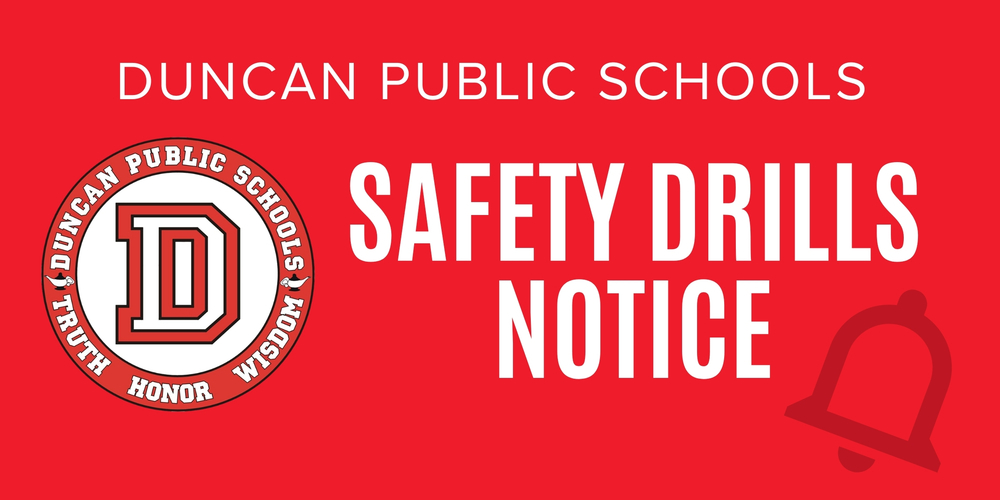 safety drills notice - logo and graphic
