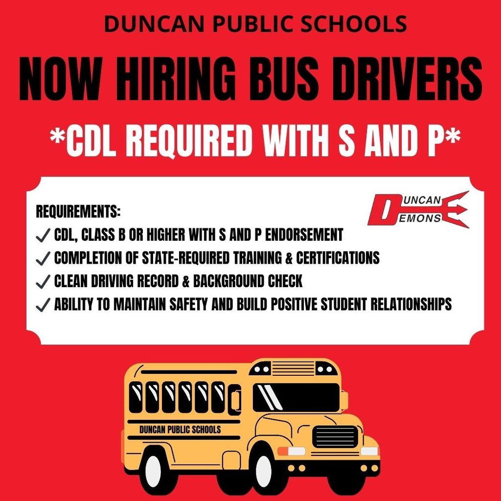 #EveryDayMatters #ItsAlwaysAGreatDayToBeADuncanDemon hiring a bus driver