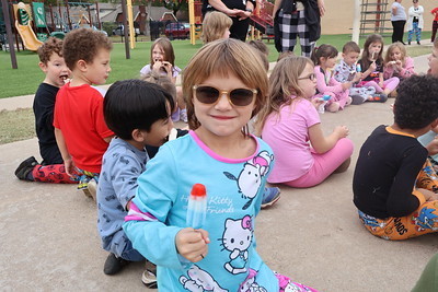 student enjoying a popsicle