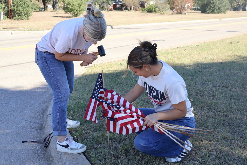 Students Planting Flag