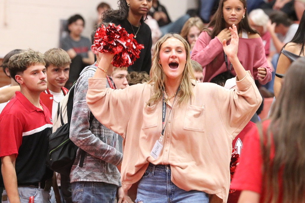 student cheering