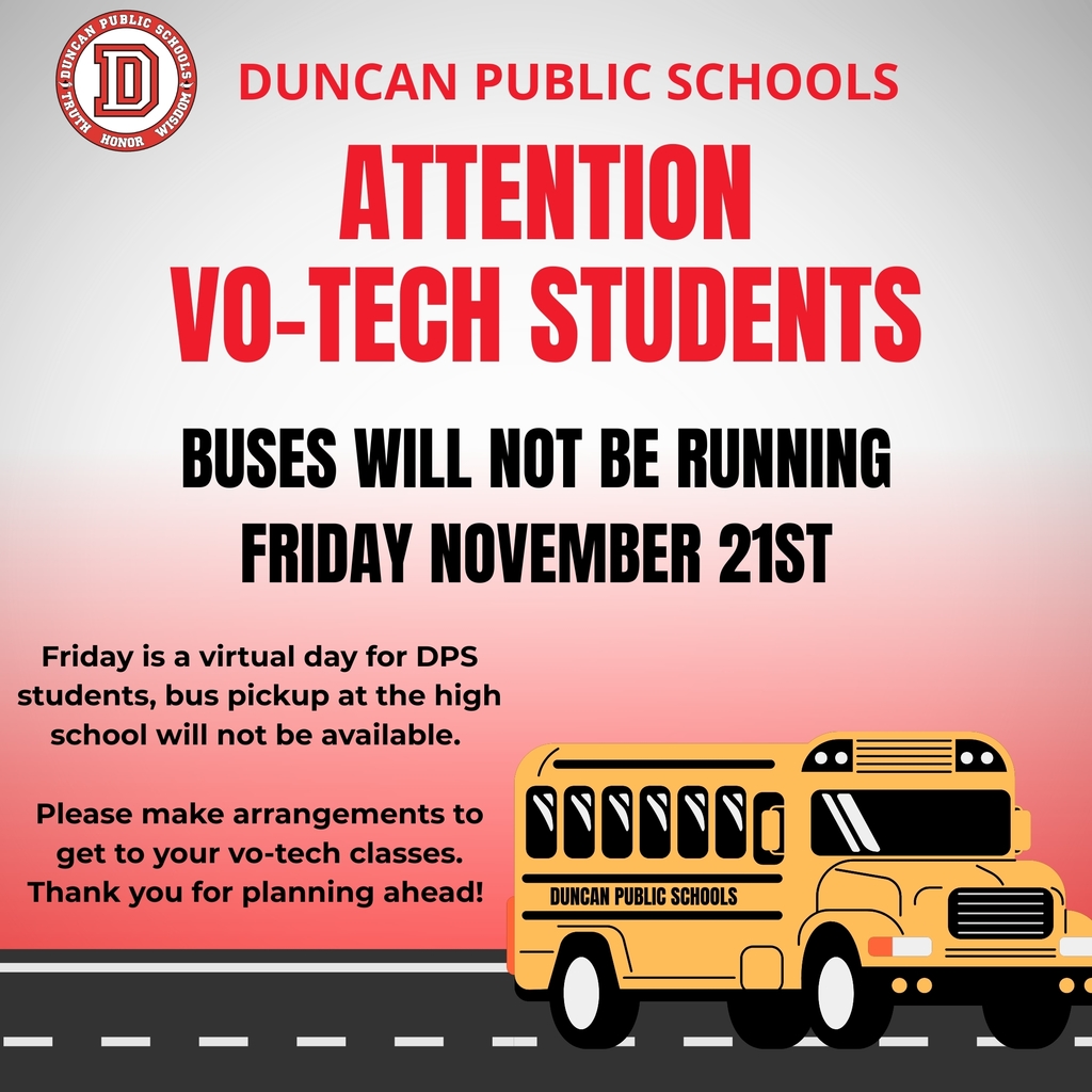 BUSES WILL NOT BE RUNNING ON NOV. 21ST. VOTECH STUDENTS NEED TO HAVE OTHER TRANSPORTATION