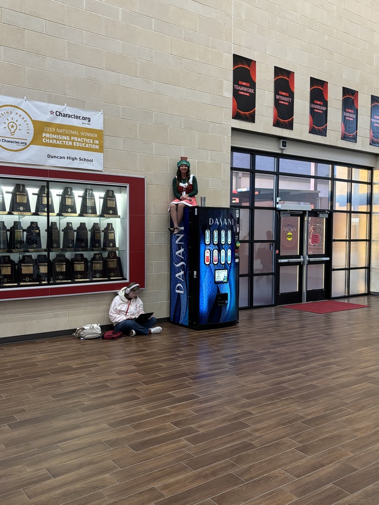 Mrs. Elroy on a vending machine 
