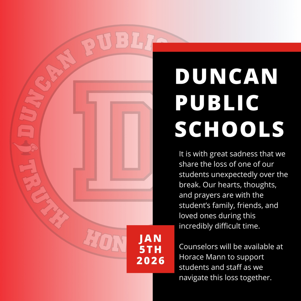 It is with great sadness that we share the loss of one of our students unexpectedly over the break. Our hearts, thoughts, and prayers are with the student’s family, friends, and loved ones during this incredibly difficult time.  Counselors will be available at Horace Mann to support students and staff as we navigate this loss together.  DPS logo and  graphic