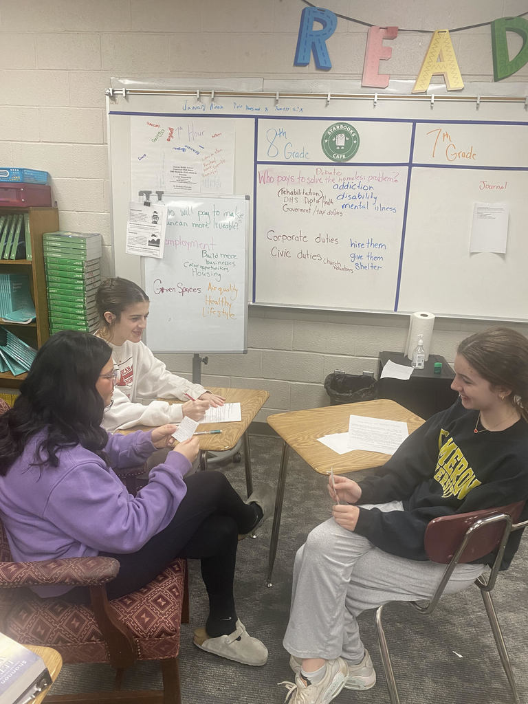 students working in a group