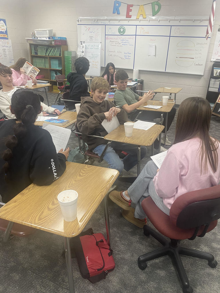 students working in a group