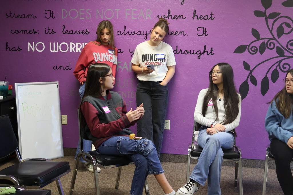 students in group discussion