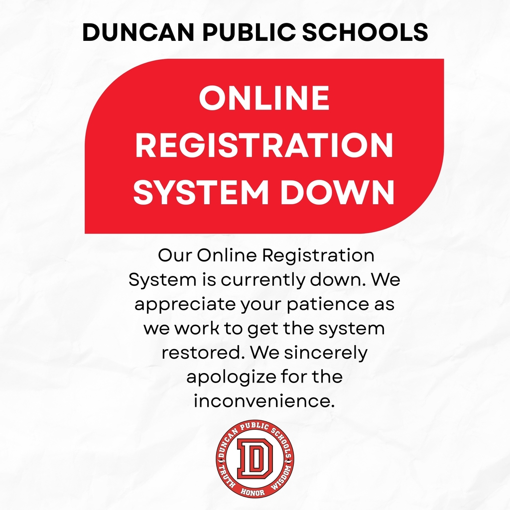  Our Online Registration System is currently down. We appreciate your patience as we work to get the system restored. We sincerely apologize for the inconvenience.