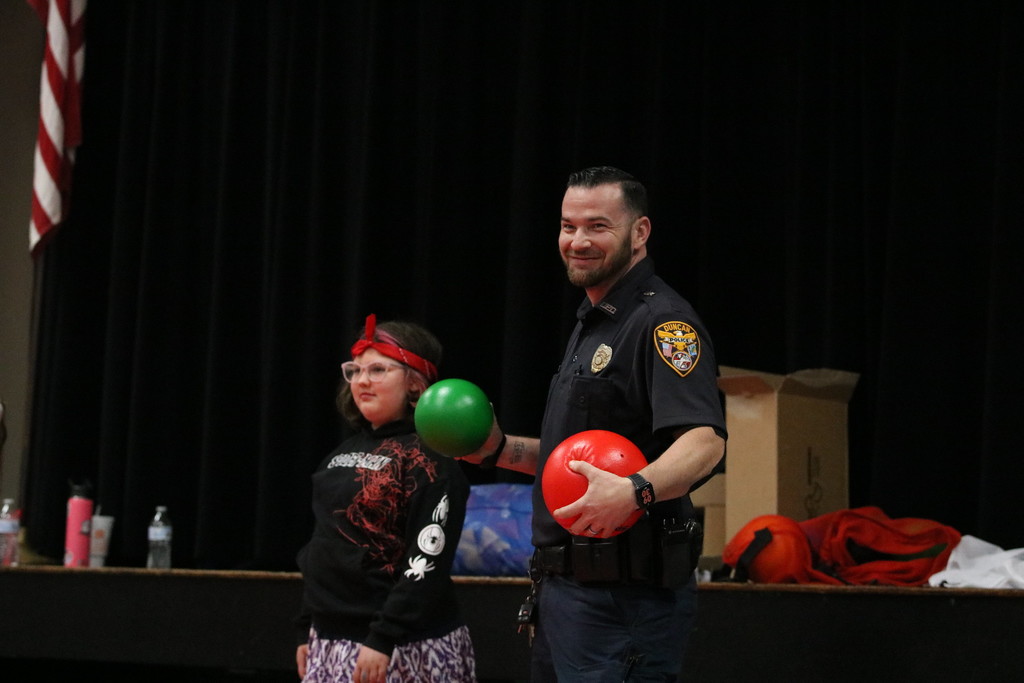 SRO Playing dodgeball