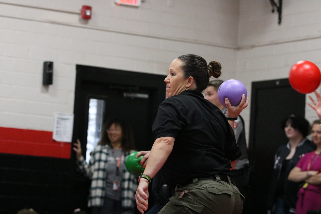 SRO Playing dodgeball