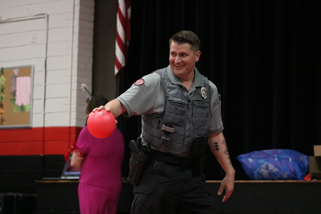 SRO Playing dodgeball