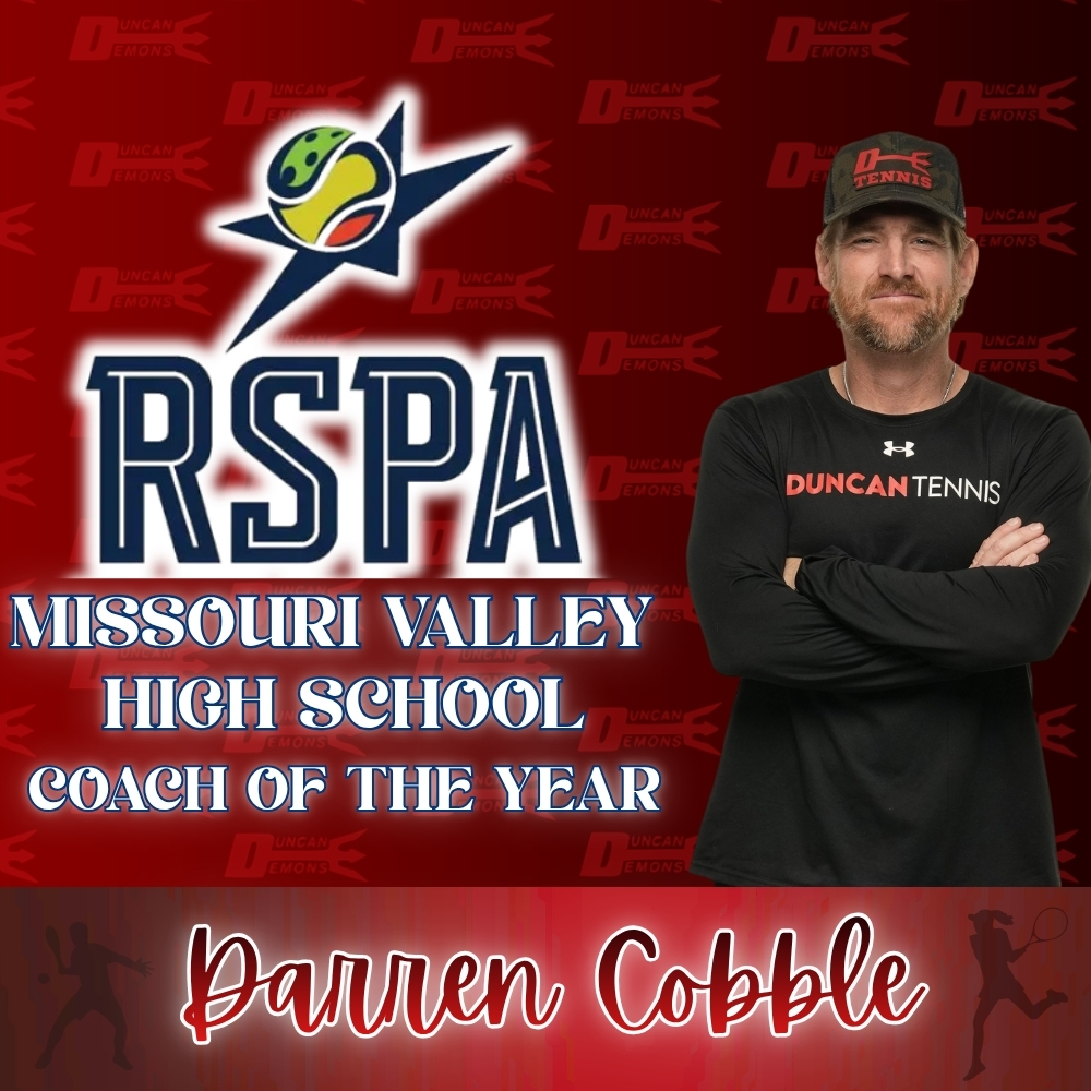 Congratulations Coach Darren Cobble! We are thrilled to celebrate Coach Darren Cobble on being named RSPA Missouri Valley High School Coach of the Year! Coach Cobble goes above and beyond for our student athletes every single day, and this well-deserved recognition is a testament to his dedication, leadership, and commitment to excellence. Thank you, Coach Cobble, for inspiring our Demons and representing Duncan Public Schools with pride. We are so proud of you!