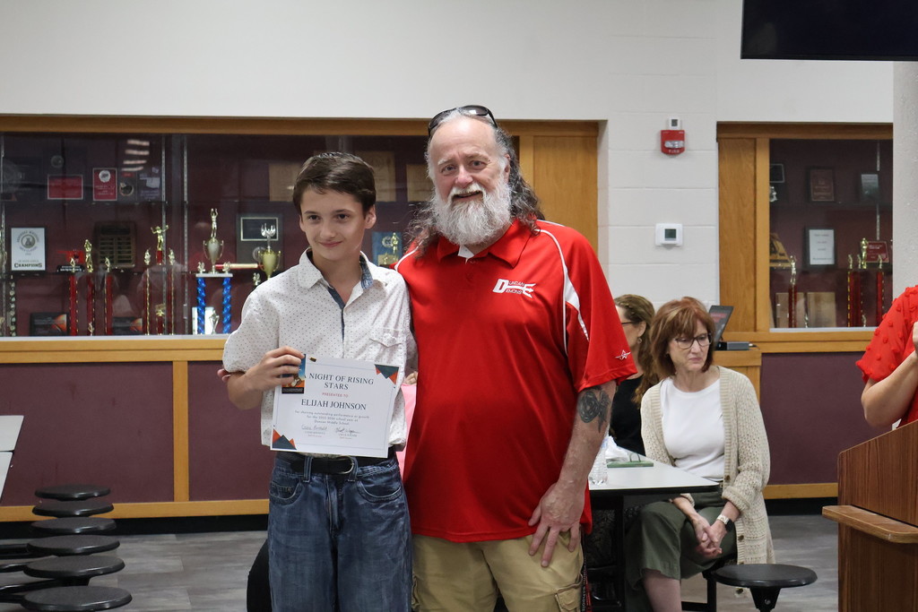 student receiving award