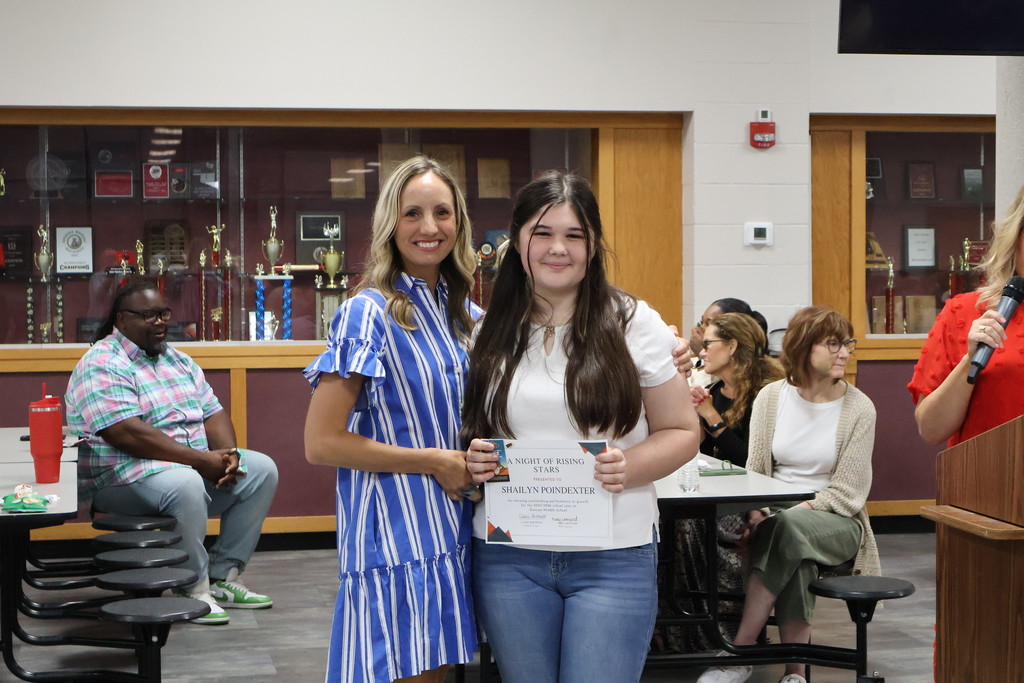 student receiving award