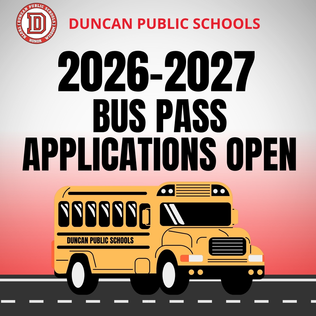 🚌 2026-2027 Bus Pass Applications Are OPEN! 🚌 Don't wait until the last minute! Bus pass applications for the 2026-2027 school year are now available. Beat the end-of-summer rush and apply today! It only takes a few minutes to complete the form. 📝 Apply here: https://docs.google.com/forms/d/e/1FAIpQLSeF_18uafyRs5G1SbZOK8u-egw9-pg-5LLKFNfwRRymeSIKhQ/viewform Questions? Contact the transportation office at (580) 252-3496. Let's get ready for next year!