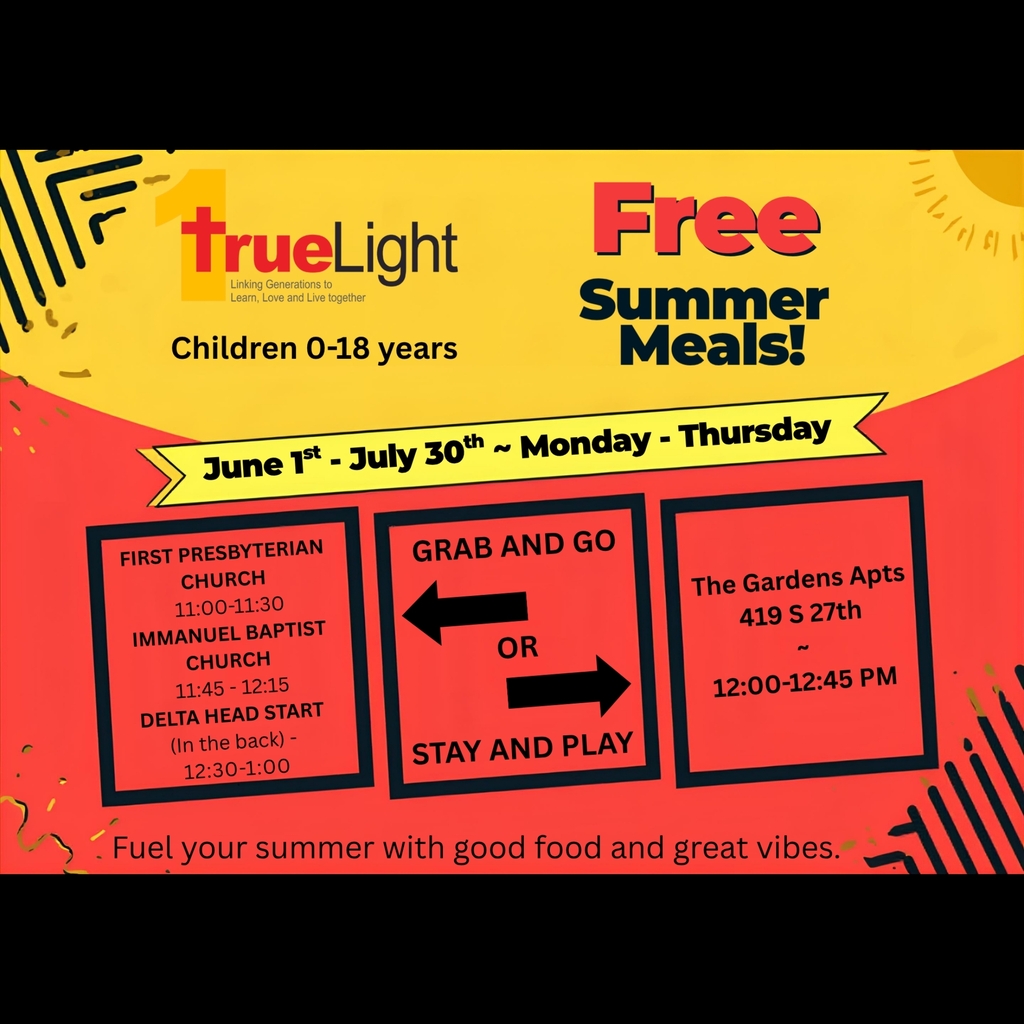 One True Light is offering a FREE Summer Meal Program for students in our community! All children and teens are welcome to enjoy nutritious meals at no cost throughout the summer. No registration required.