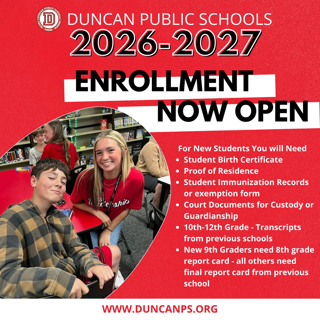 Enrollment is now open Duncan graphic with logo