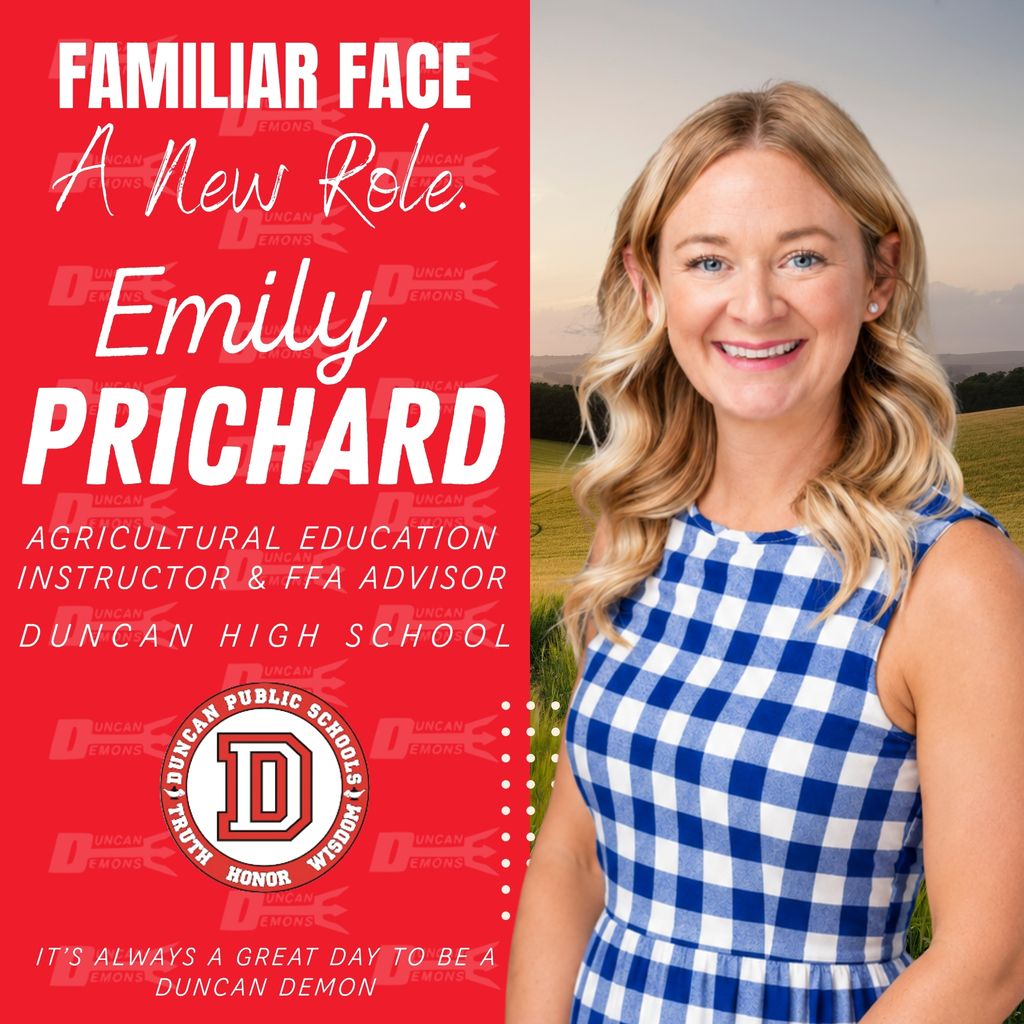 EMILY PRICHARD FAMILIAR FACE, NEW ROLE. DHS AGRICULTURE EDUCATION INSTRUCTOR AND FFA ADVISOR