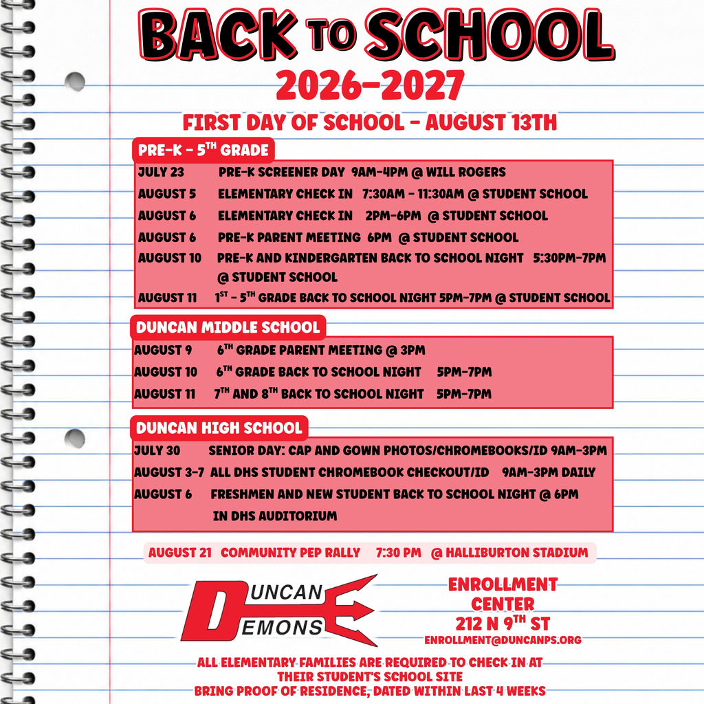 back to school event calendar with school logos, dates, times and locations 
