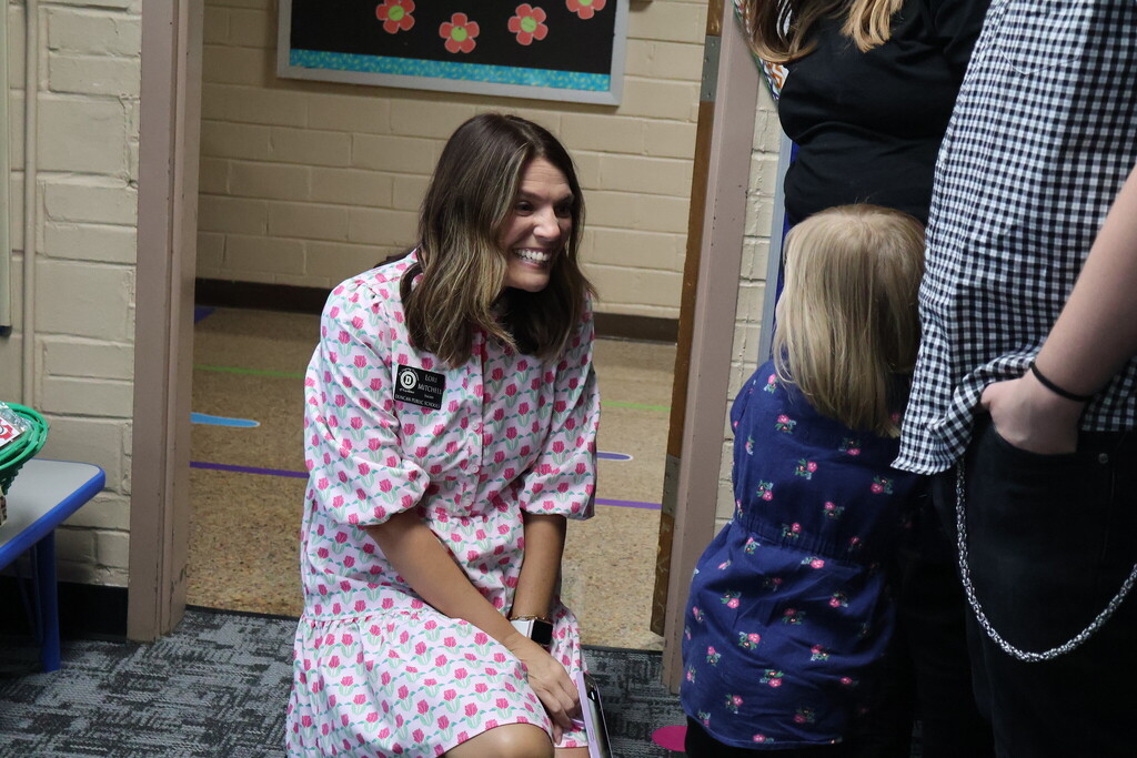 student teacher smiling