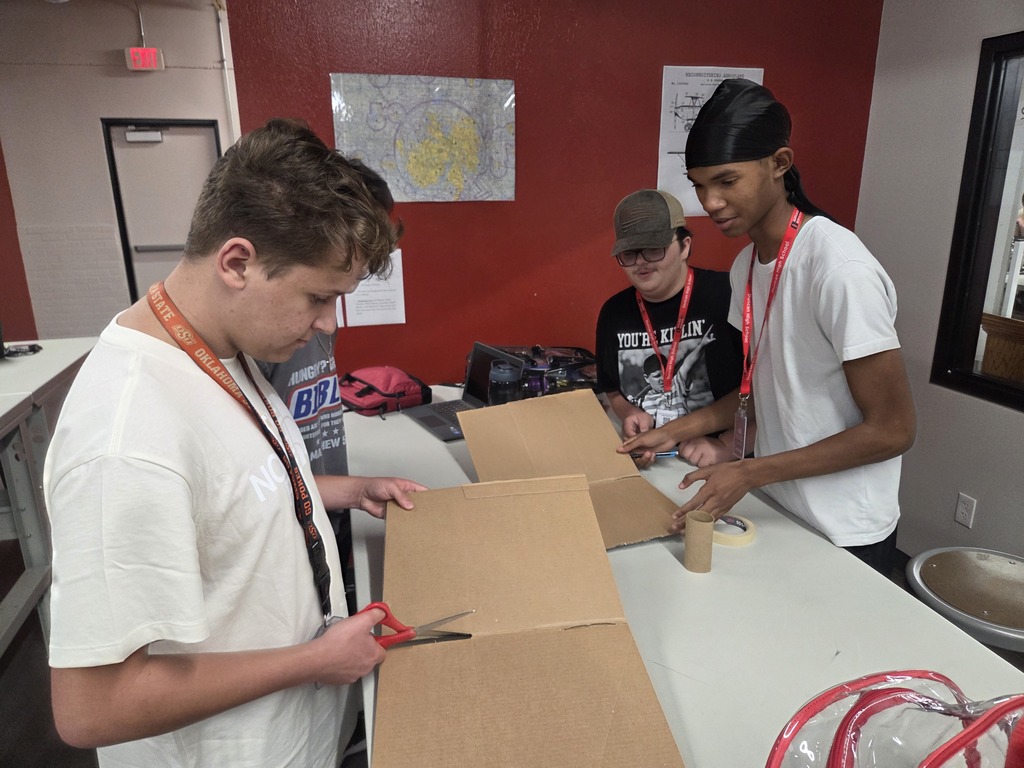 students working on project- aviation class