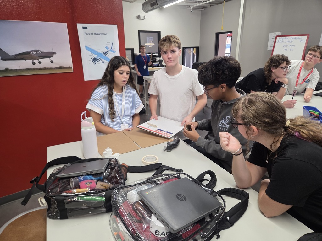 students working on project- aviation class