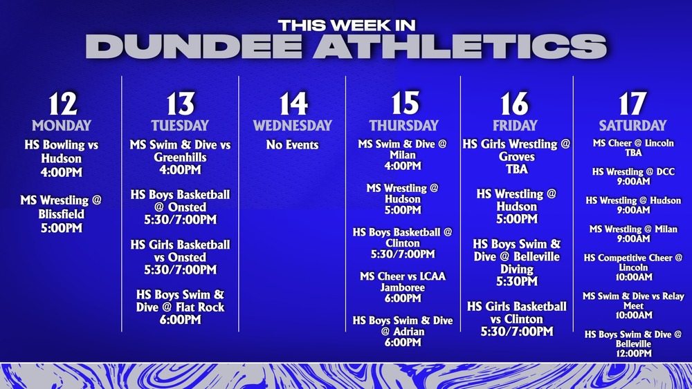 This Week in Dundee Athletics - 1/12