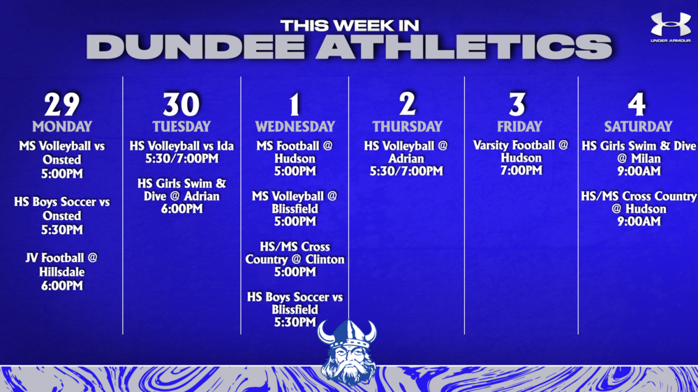 This Week in Dundee Athletics - 9/29