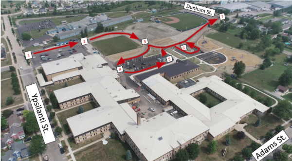map of school drop-off route