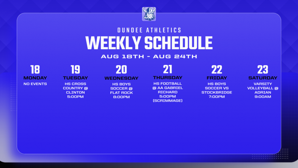 This Week in Dundee Athletics - 8/18