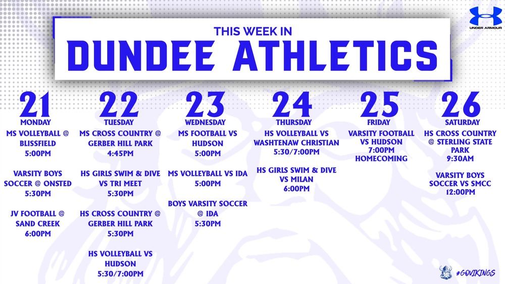 This Week in Dundee Athletics - 9/21 Week