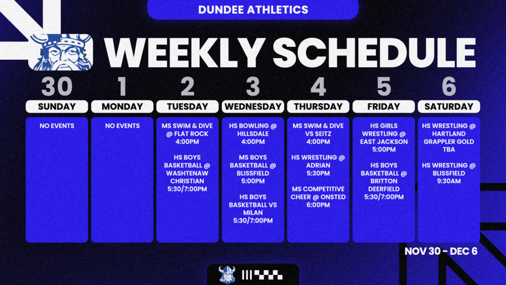 This Week in Dundee Athletics - 11/30