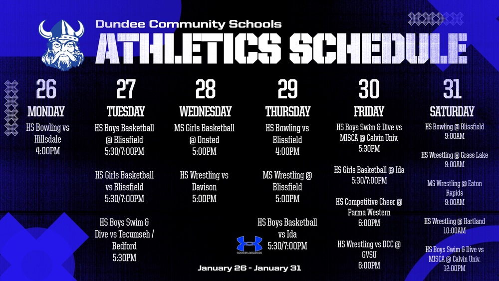 This Week in Dundee Athletics - Week of 1/26