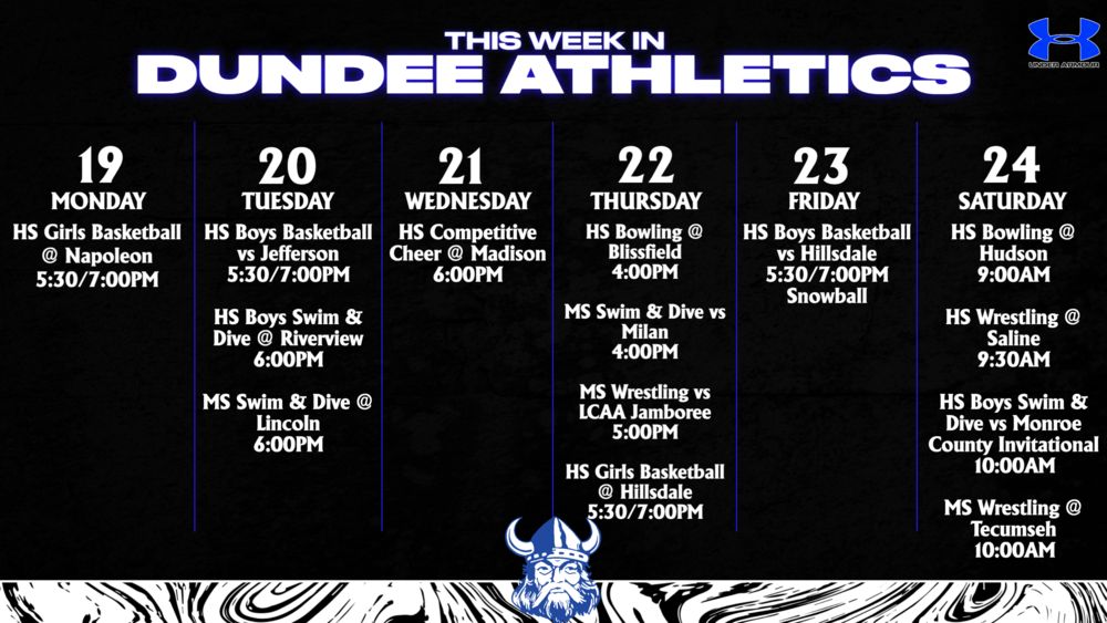 This Week in Dundee Athletics - 1/19