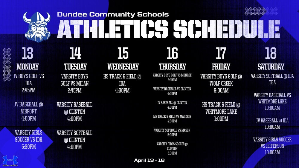 This Week in Dundee Athletics - 4/13 Week