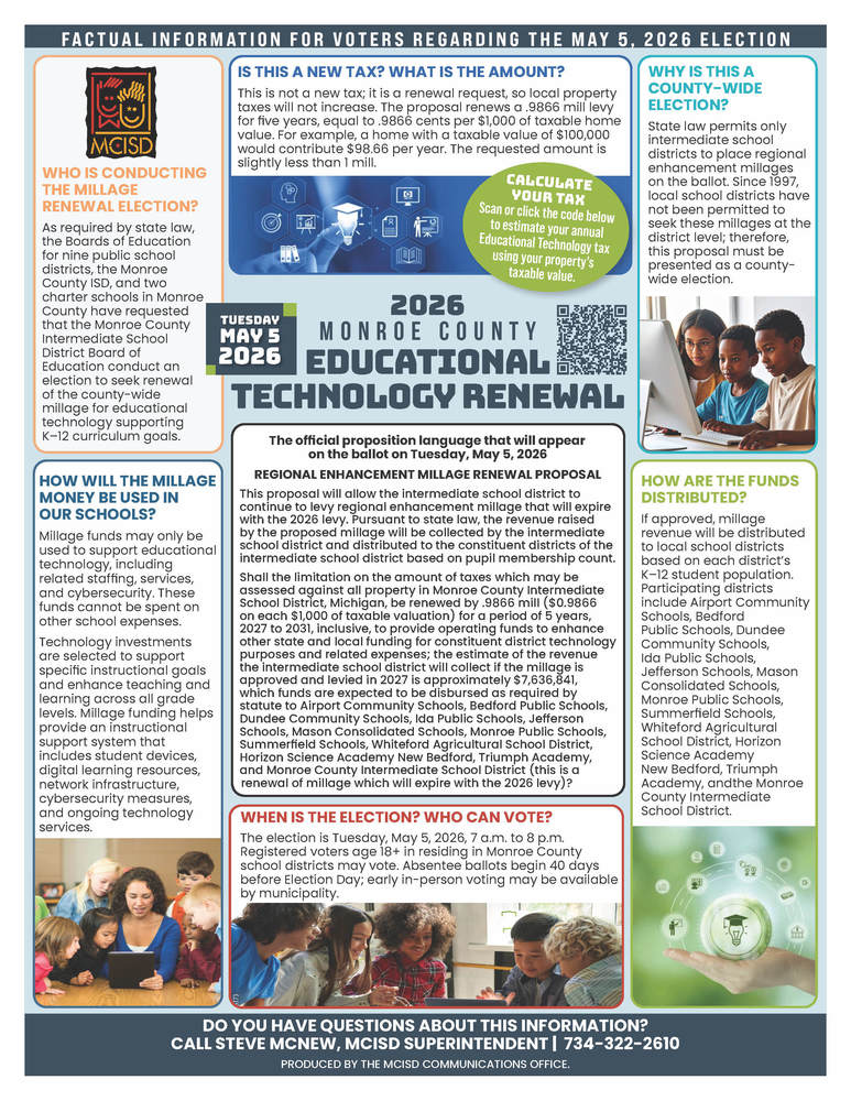 2026 Monroe County Educational Technology Renewal Fact Sheet