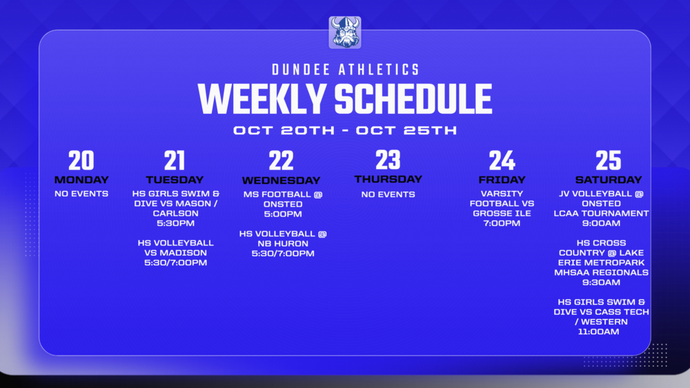 This Week in Dundee Athletics - 10/20