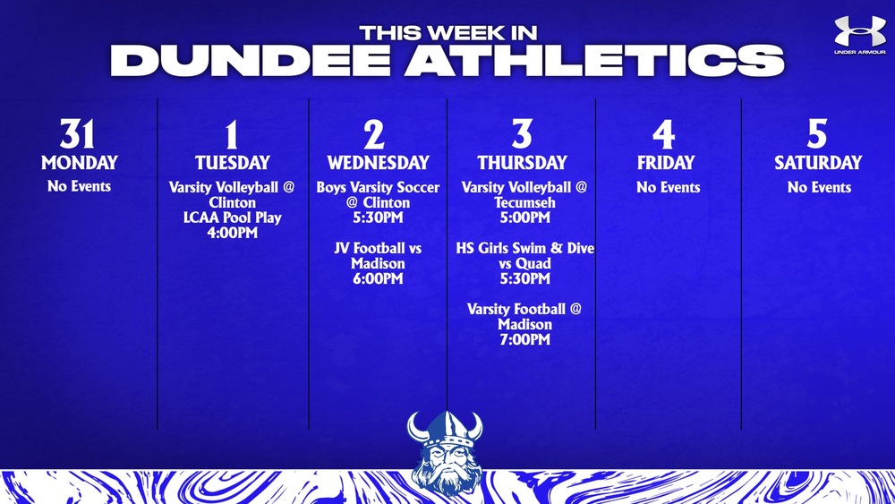 This Week in Dundee Athletics - 8/31