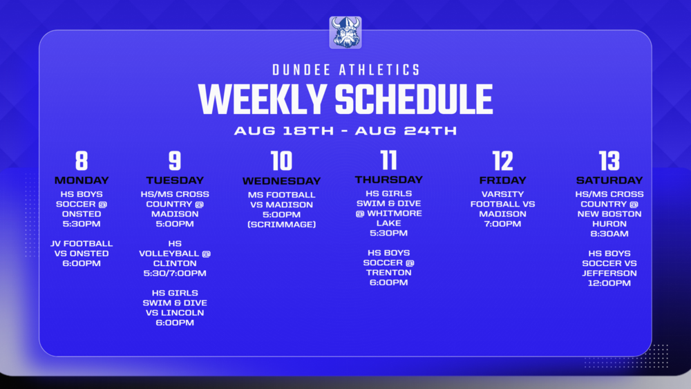 This Week in Dundee Athletics - 9/8