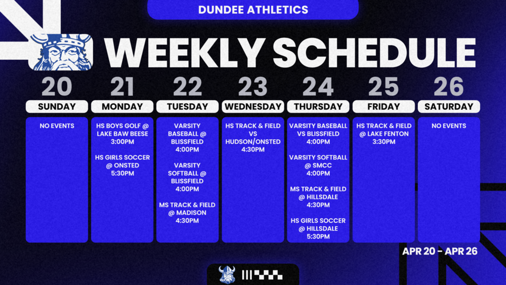 This Week in Dundee Athletics - 4/20