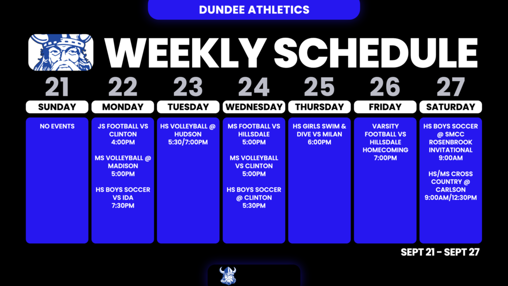 This Week in Dundee Athletics - 9/21