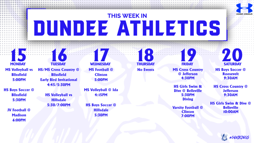 This Week in Dundee Athletics - 9/15