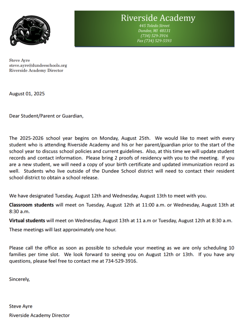 2025 Orientation Letter
