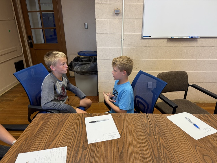 students talking